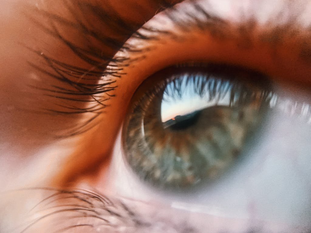 Eye of person with reflection