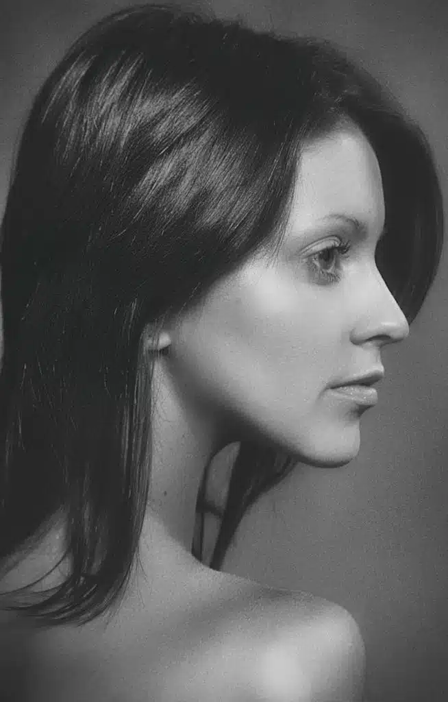 Portrait of Woman with Sharp Jawline