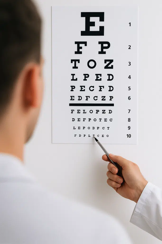 An infographics showing Eye Exam Focus