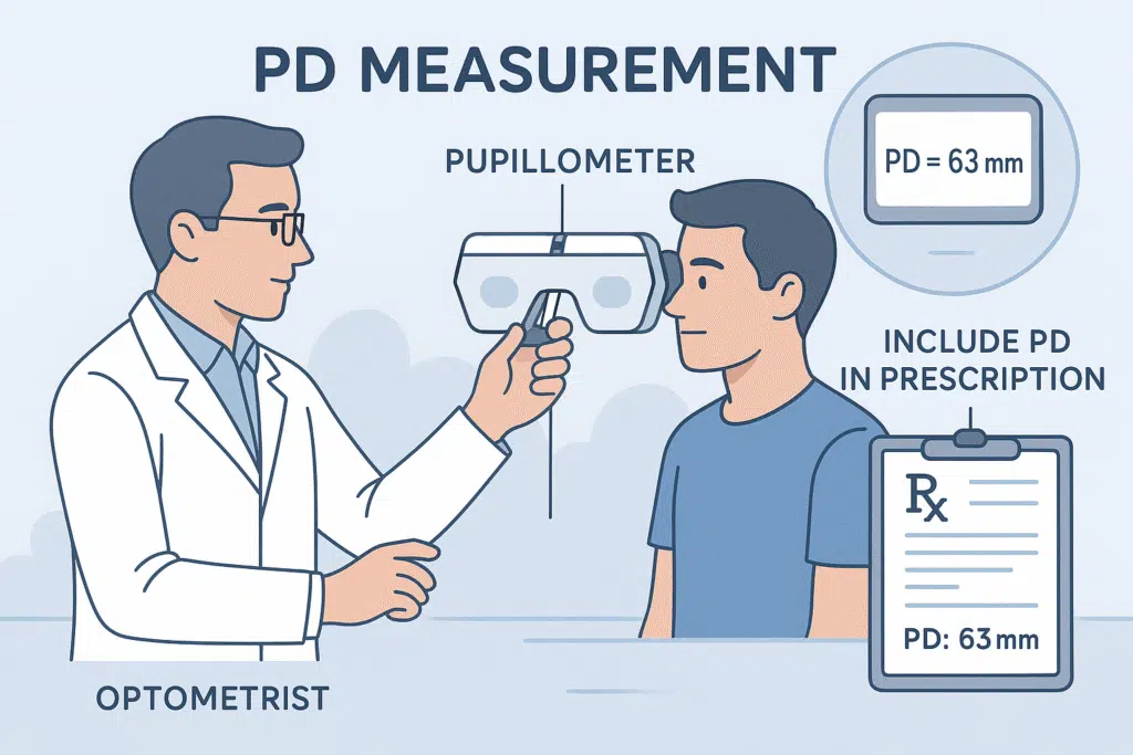 A infographics showing Measuring  of Pupillary Distance