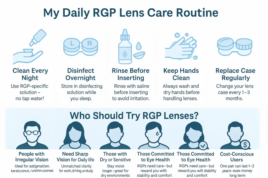An Infographics on RGP Lens Care Routine
