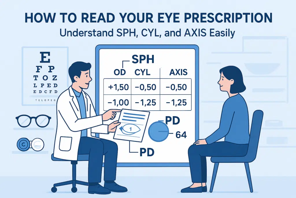 An Infographics on how to read your eye prescription.